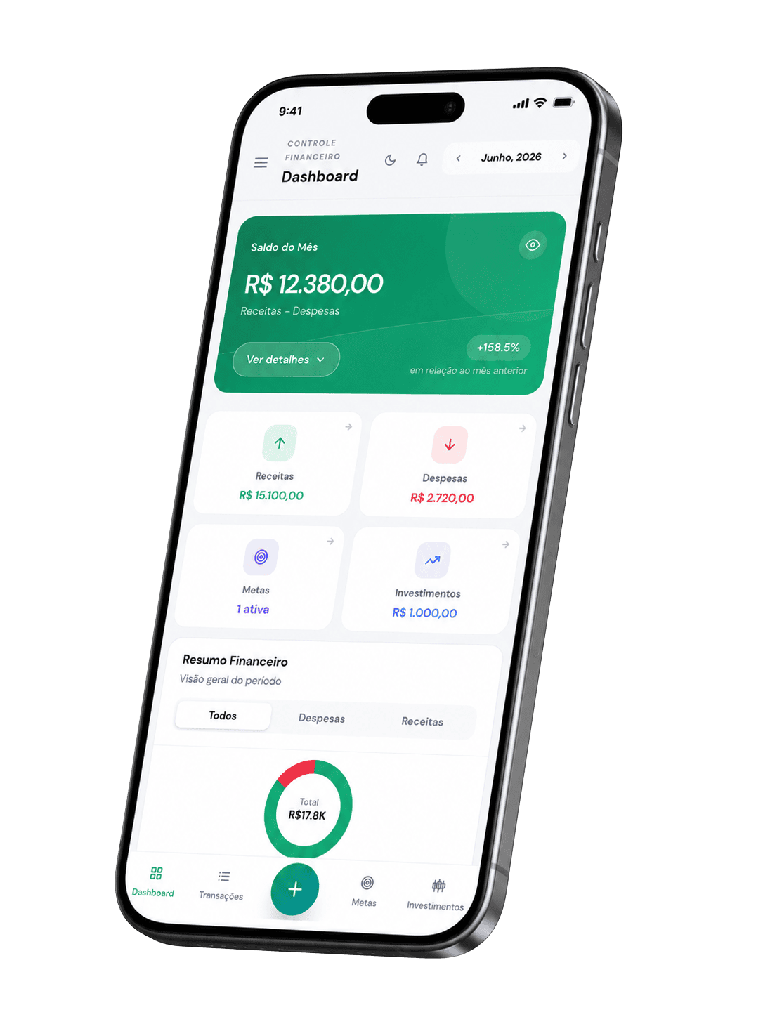 App GranaPro — Dashboard no celular